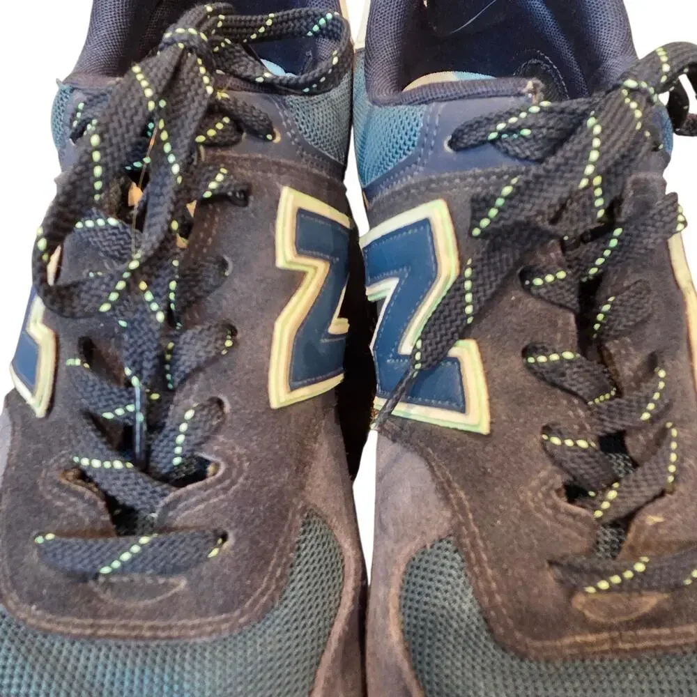 New Balance 574 Sneakers Mesh & Suede Tennis Shoes Blue, Men's sz 13